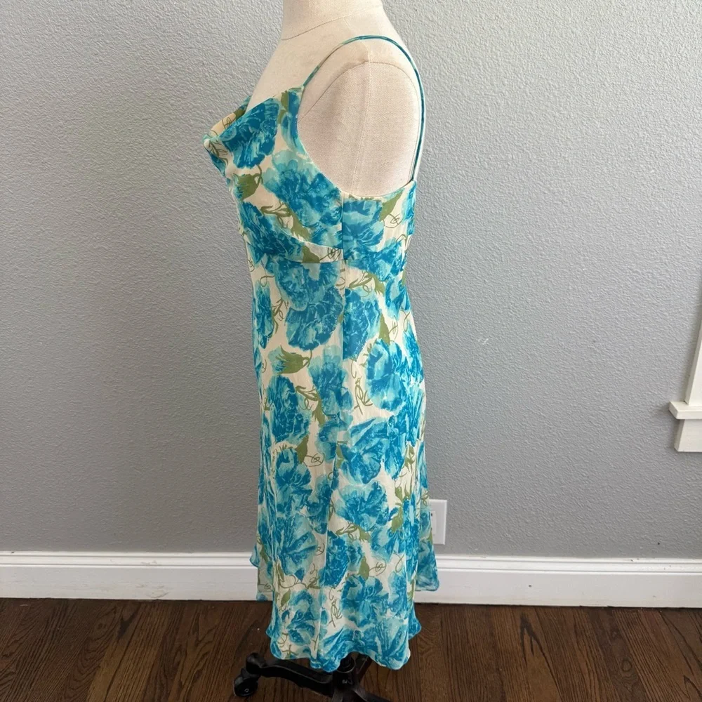 Vintage Ann Taylor Silk Chiffon Silk Slip Dress Size‎ 2 Cowl Neck
